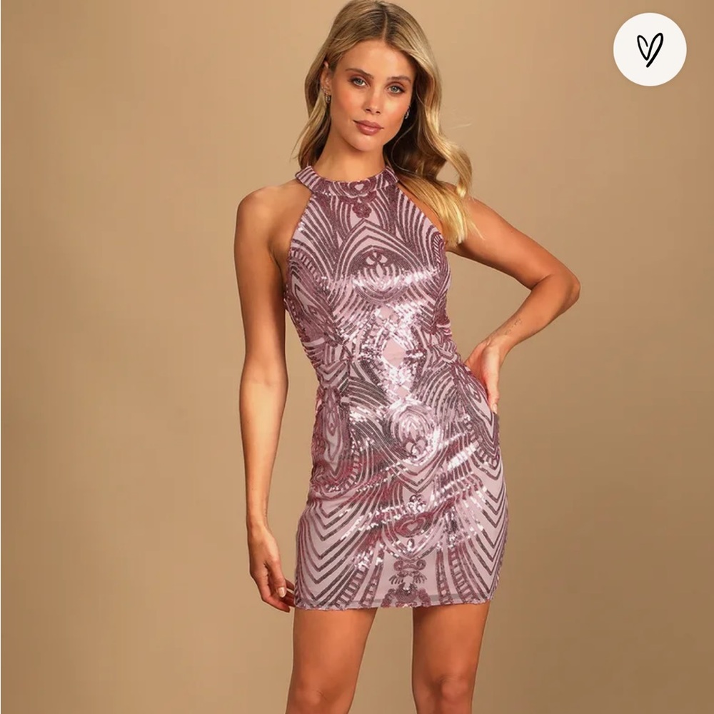 Lulus sequined pink dress